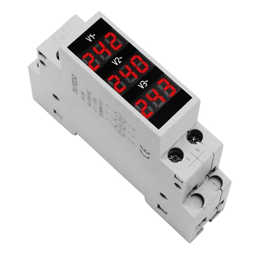 Voltmètre triphasé AC 80-500V BV-3R rail DIN à affichage LED