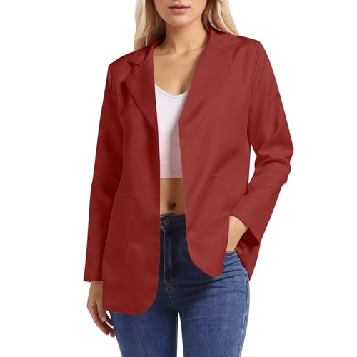 Veste de bureau femme rouge veste habillée manches longues S