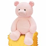 MaoGoLan 24 inch Large Pig Stuffed Animal Plush Pig Pink Stuffed Piggy Toy for Girls, Cute Piglet Plush Farm Animals Party Decorations Kids Christmas Valentine's Day Gifts