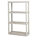 Sterilite 01648501 4-Shelf Unit with Light Platinum Shelves and Legs