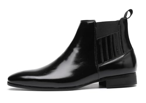 Image of Men's Chelsea Boots Leather Classic Elastic Slip On Chukka Ankle Boots for Men
