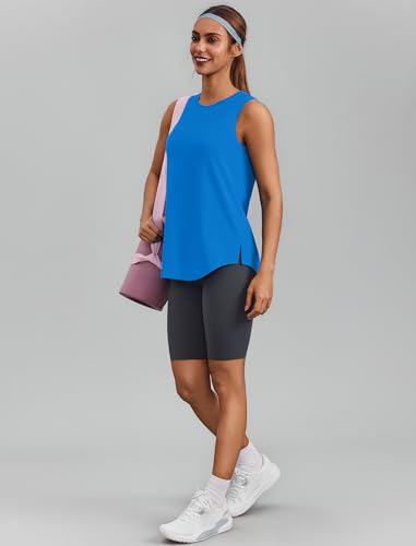 Image of PINSPARK Workout Tank Tops for Women UPF 50+ Side Slits Athletic Gym Shirt