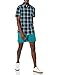 Amazon Essentials Men's Slim-Fit Short-Sleeve Poplin Shirt, Navy Green Plaid, Large