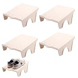 OUTALIZ Schuhstapler, 4 Stück Schuhschlitzversteller, Schuhstapler Platzsparend Schuhorganizer Schuhschlitze Organizer Rutschfeste Schuhhalter Platzsparen für Zuhause Wohnzimmer Mandel