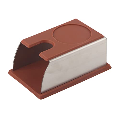 Ejoyous Station de Tassage pour café, Support de Tapis de Tassage en Acier Inoxydable Base de Manipulation pour café Station de Pressage, pour Machine à Expresso à Porte-Filtre (Brown)
