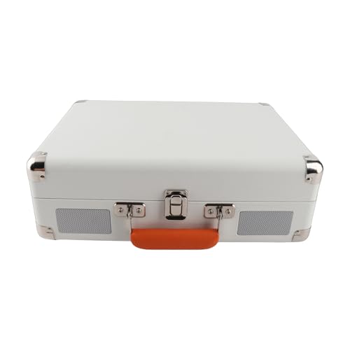 ZDETGU Tocadiscos Vintage con Soporte BT y USB para Registros de 7/10/12 Pulgadas, Fonógrafo Portátil con Altavoces (White)