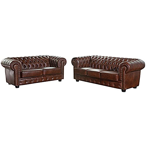 Max Winzer 3-sitzer Sofa Norwin aus Wischleder | In Braun - 2909-3100-9342001-F07 Max Winzer 3-sitzer Sofa Norwin aus Wischleder | In Braun