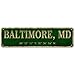 LINStore Baltimore, MD City Sign Rustic Vintage Metal Art Wall Decor Office/Home/Classroom 4â€ x 16â€
