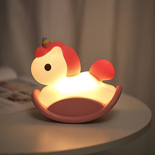 Lámpara de mesa de noche Rocking Horse lámpara LED rosa miniatura 7