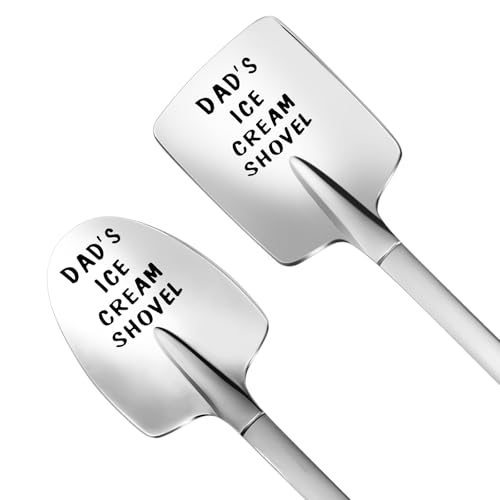 Gifts for Dad,Christmas Stocking Stuffers for Men from Daughter Son,2 pack Stainless Steel Oval & Square Dads Ice Cream Shovel for Fathers Day Birthday Husband New Year Gifts