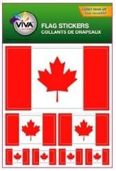 Reppa Set of 7 Vinyl Car Stickers, 3 Sizes - Canadian Flag