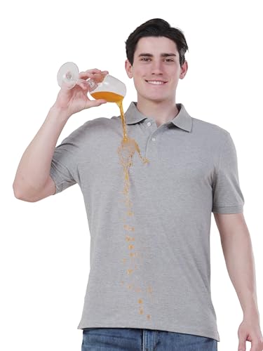 Image of TURMS Men's Casual Solid Polo T-Shirt, Odor Control, Stretchable & Breathable, Cotton Blend Fabric, Collared Neck, Half Sleeve