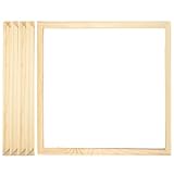 Canvas Frame 4Pcs 16 x 16" Wooden Canvas Frames Splice Square Stretcher DIY Decorative Stretcher Frames for Oil Painting, Photos and Wall Art