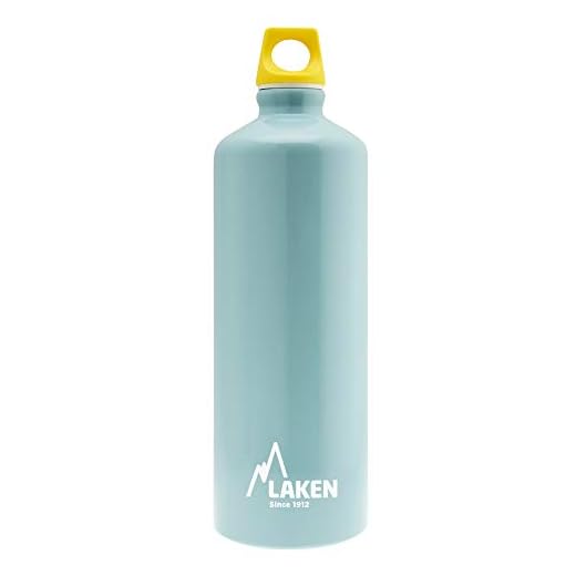 LAKEN Futura Botella de Agua, Cantimplora de Aluminio Boca Estrecha 1L, Azul Claro