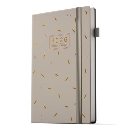 TDOLISSTE - Kalender 2026 Wochenplaner A5 Terminplaner für Lehrer, Schüler, Büro, Mehrsprachiges 1 Woche 2 Seiten, Januar 2026 - Dezember 2026 (Grau)