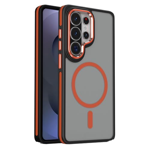 Étui Samsung Galaxy S26 magnétique orange, idéal pour sécuriser vos photos en voyage