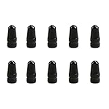 GODESON Black Presta Tire Valve Cap Durable for Bike Road Racing Colored Silver Presta Valve Cap Dust Covers Pack of 10pcs