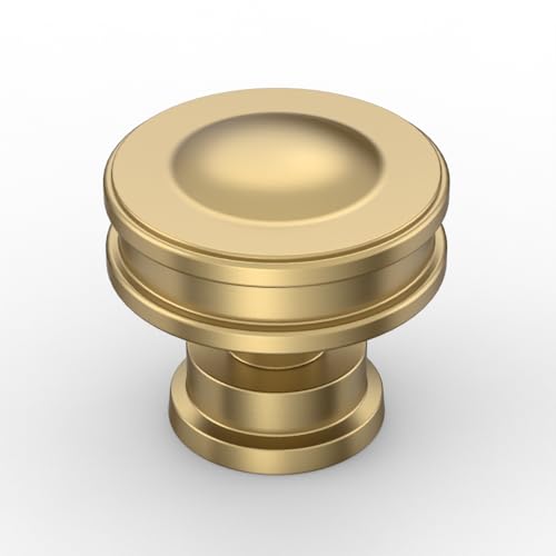 Amerdeco 10 Pack Champagne Bronze Cabinet Knobs 1.2 Inch(31mm) Single Hole Zinc Solid Kitchen Cabinet Handles Round Cabinet Drawer Pulls