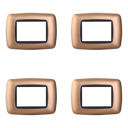 4 Pezzi, Placca compatibile Con Bticino Living, Placche Plastica Bombata 3/4/7 posti, per supporti blu - kit 4 pz