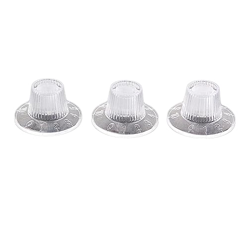 OFFSCH Set of 3 Transparent Knobs Guitar Volume Tone Control for Electric Bass Replacement Potentiometer Fit