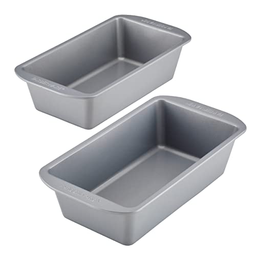 Farberware GoldenBake Bakeware Nonstick Meatloaf/Loaf Pan Set, Insulated, Two 9-Inch x 5-Inch, Gray by Farberware - Used condition - CA$22.33