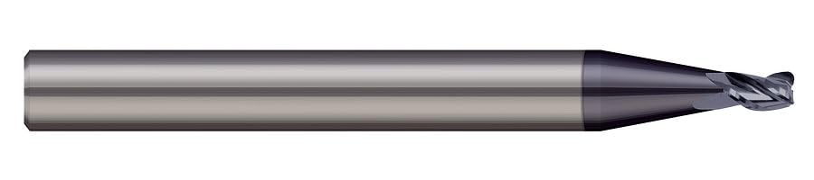 Micro 100 MEF-078-117-3-005K Corner Radius End Mill, 5/64" Cutter Dia, .117" LOC, .005" Corner Rad, 3 Fl, 1/8" Shank Dia, 1-1/2" OAL, NACRO