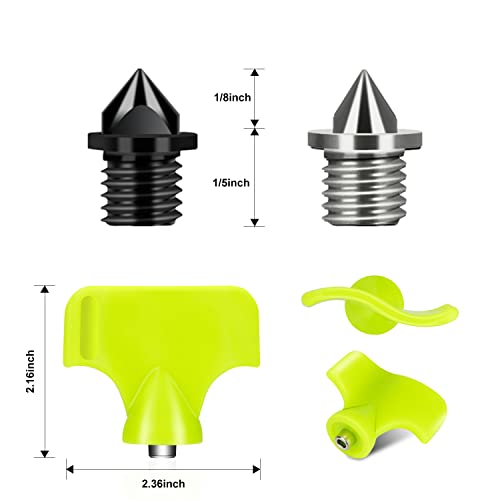 Image of 3.2mm 1 /8 Inch Track Spikes, 100 Pieces Hard Steel Spikes for Track Shoes, Track and Cross Country Spikes with Spike Wrench, Replacement Spikes for Sprint Sports Short Running Shoes