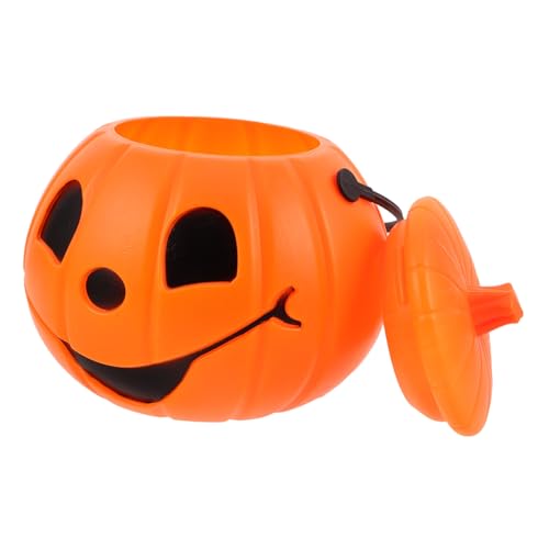 ノーブランド品 カボチャ 缶 デコレーション バスケット ハロウィン デコレーション ハロウィン カボチャ キャンディ バケツ 容器 蓋付き