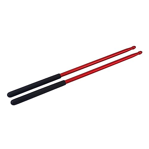 Baquetas de aluminio para práctica de batería color rojo 1 par miniatura 1