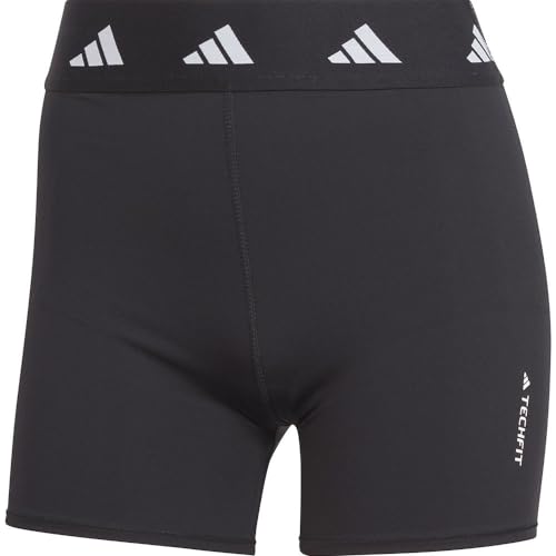 adidas Mujer Techfit Stay in Play Short Leggings, Black, XS