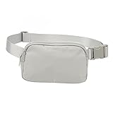 RiToEasysports Waist Bag, Sports Waist Belt Pouch Large Capacity Adjustable 60-120CM with Metal Zipper for Running Cycling Travel (Grey)