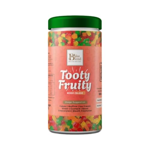 Multi Colored Candied Fruit Mix 200g Tooti Frooty Colourful Sweetened Fruit Cubes for Baking Desserts Cakes Muffins & Ice Cream Toppings Vibrant Mixed Fruit Pieces for Decoration