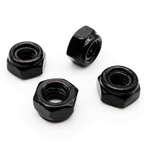 XinYuan Arandelas 50 pcs M2 M2.5 M3 M3.5 M4 M5 M6 304 Acero de Acero Inoxidable de Acero Negro Chapado en Zinc Nylon Inserto Inserto Tuerca de Bloqueo Auto-Bloqueo Nylock Locknut