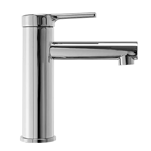 Rea Pixel Rubinetto Lavabo Basso Cromo Miscelatore Da Bagno In Ottone Monocomando Rubinetto Lavamani Regolabile Caldo E Freddo (Cromato) - 2