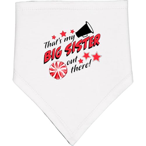 inktastic Thats My Big Sister Out There-Cheerleading Baby Bandana Bib