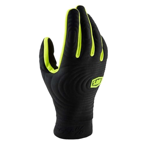 100% BRISKER Xtreme Gloves Black/Fluo Yellow - L