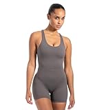 SMILODOX Jumpsuit Damen Aleyna, ärmelloser Einteiler kurz, Overall mit Shaped Fit & Rundhals, atmungsaktiver & elastischer Sportanzug, Ganzkörperanzug ideal für Fitness, Yoga & Freizeit