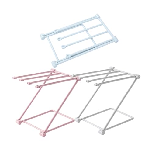 PRETYZOOM 3Pcs Multi Function Rag Storage Rack Versatile Dishcloth Organizer with Convenient Hanging Holder for Efficient Kitchen Organization Material Grey