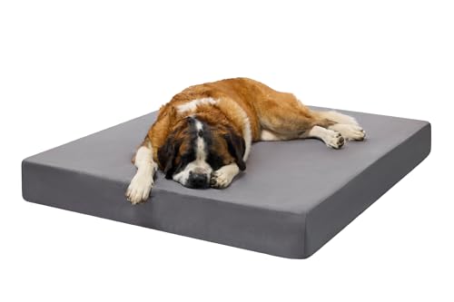 Image of Barker Beds Giant Orthopedic Dog Bed - 7 inch Memory Foam Mattress - 100-300 lbs - Joint Pain & Arthritis Support - Vet Recommended, Washable Cover - Made in USA - 60 inchx48 inchx7 inch - Charcoal