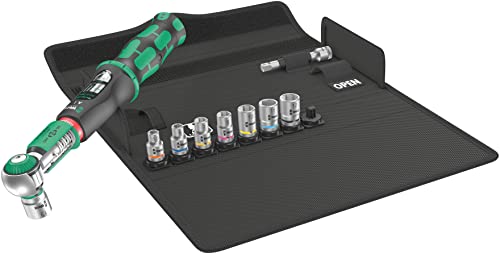 Wera 05075830001 Safe-Torque A 1 Set 1, Torque Wrench Set, 1/4" Square Head Drive, 2-12 Nm, 10 Pieces, Green