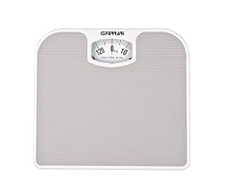 G3 Ferrari G30048 Pèse-personne mécanique, 130 kg, Graduation de 1 kg, Plateforme antidérapante, Lecture facile, Design vintage, Gris