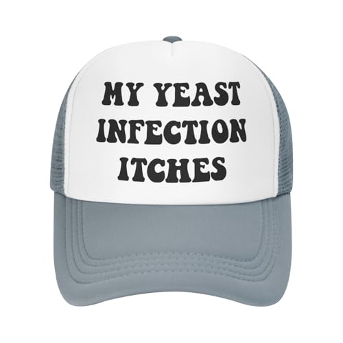 Image of My Yeast Infection Itches Trucker Hat Funny Baseball Caps Adjustable Fishing Hats for Men Women Black