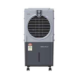 Kenstar Robusta Neo 45 Air Cooler|45L Tank | Honeycomb Cooling Pads|35″ Air Throw|100W|3 Speed Control |Water Level Indicator I 5-Star BEE Rating|5-Star Warranty on Pump & Motor|Light Grey & Dark Grey