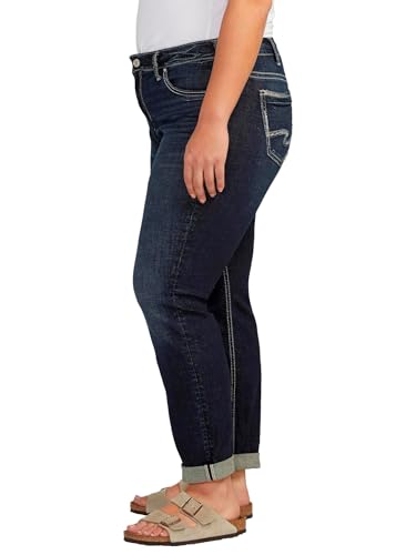 Silver Jeans Co. Women's Plus Size Mid-Rise Boyfriend Jeans4