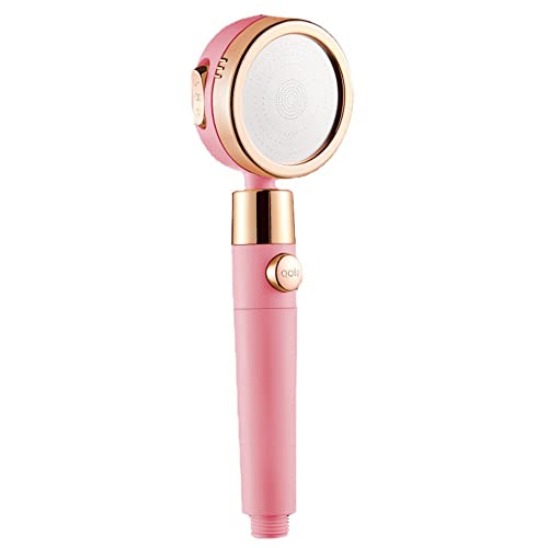 Pommeau de douche avec augmentation de la pression, douchette Woukksy avec 3 + 1 types de jets, douchette de douche haute pression avec 1 filtre - Arrêt de l'eau One Key - ABS - Douche pluie - Rose Cover