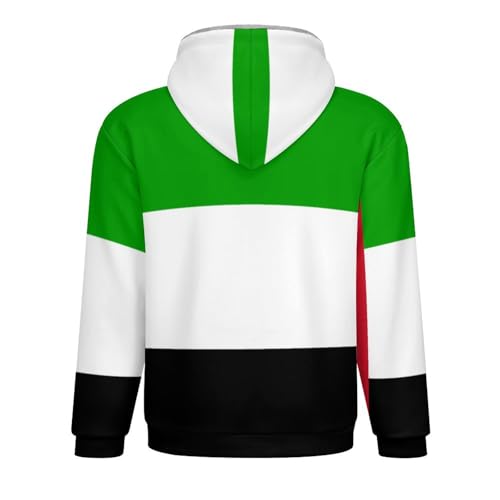 Manteau parka imprimé drapeau sweat à capuche zippé hommes - 4
