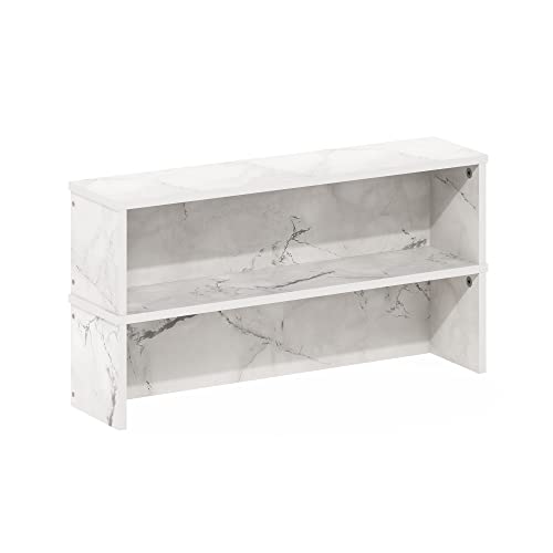 Image of Furinno Helena Kitchen Counter Stackable Organizer Shelf, Set of 2, 23-Inch, Marble White
