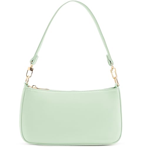 NIUEIMEE ZHOU Shoulder Bag for Women Retro Vegan Leather Classic Clutch Tote HandBags Purses with Zipper Closure