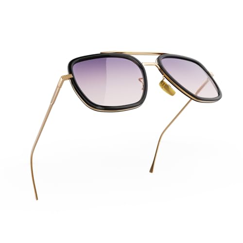 Image of Polarized Sunglasses for Men Women Vintage UV400 Classic Iron-Inspired Hero Style Pilot Sunglasses