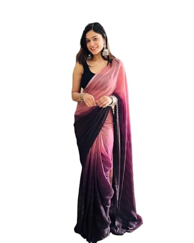 Image of Avantika Fashion Women's Amazing Plain Georgette Saree With Blouse Piece